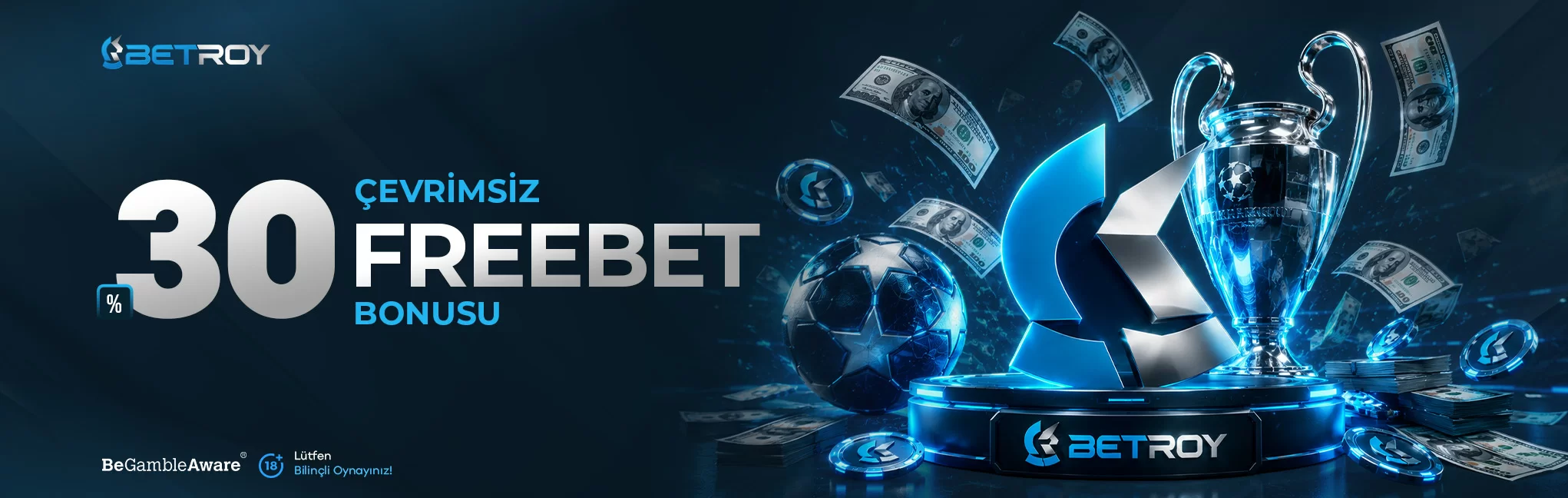 Betroy yüzde 30 çevrimsiz freebet bonusu